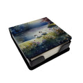 Bufflehead Ducks on Misty Lake PU Leather Note Paper Holder with Artist-Designed Cover, Desk Accessory, Office Gift