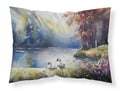 Bufflehead Ducks on Misty Lake Standard Pillowcase Lightweight Super Soft Easy Care Decorative Artwork Pillowcase, Standard