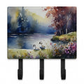 Bufflehead Ducks on Misty Lake Leash or Key Holder Wall Hooks, Coat Rack Wall Mount, for Hanging Keys, Towels, Aprons, Leashes