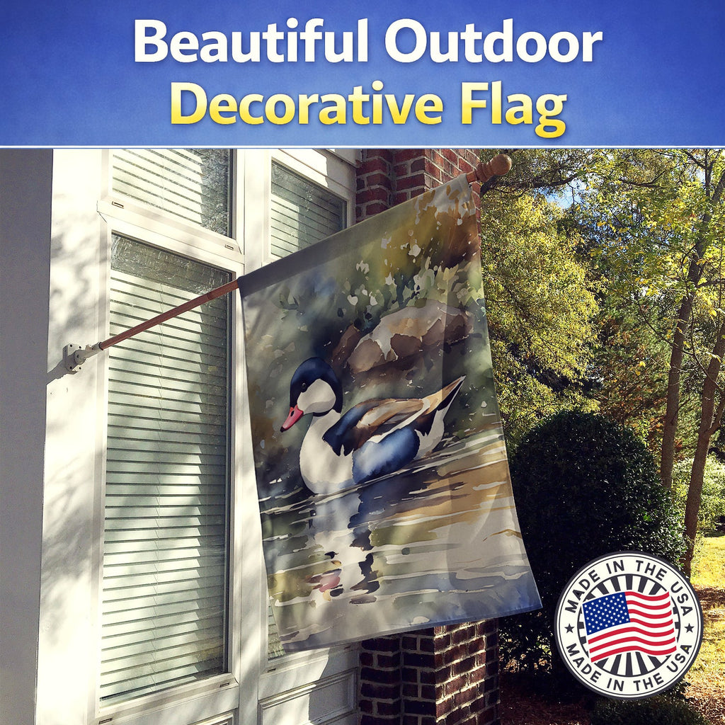 Bufflehead Ducks Swimming Marsh Scene House Flag 28x40 Porch Sleeve Pole Decorative Outside Yard Banner Artwork Wall Hanging, Polyester