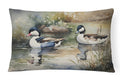 Bufflehead Ducks Swimming Marsh Scene Decorative Throw Pillow 12x16 Indoor Outdoor Accent Cushion, Fabric Cover with Insert for Sofa, Bed, Porch & Living Room
