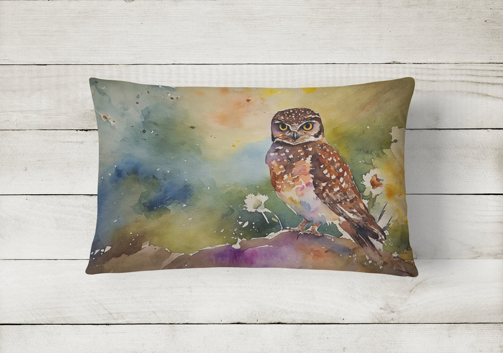 Burrowing Owl Wildlife Portrait Decorative Throw Pillow 12x16 Indoor Outdoor Accent Cushion, Fabric Cover with Insert for Sofa, Bed, Porch & Living Room
