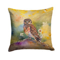 Burrowing Owl Wildlife Portrait Decorative Throw Pillow 14x14 Indoor Outdoor Accent Cushion, Fabric Cover with Insert for Sofa, Bed, Porch & Living Room