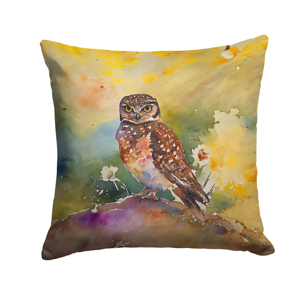 Burrowing Owl Wildlife Portrait Decorative Throw Pillow 18x18 Indoor Outdoor Accent Cushion, Fabric Cover with Insert for Sofa, Bed, Porch & Living Room
