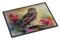 Burrowing Owl with Flowers Doormat Indoor Outdoor 24H X 36W Front Door Mat Rugs for Entryway, Non Slip Washable Low Pile,