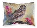 Burrowing Owl with Flowers Standard Pillowcase Lightweight Super Soft Easy Care Decorative Artwork Pillowcase, Standard