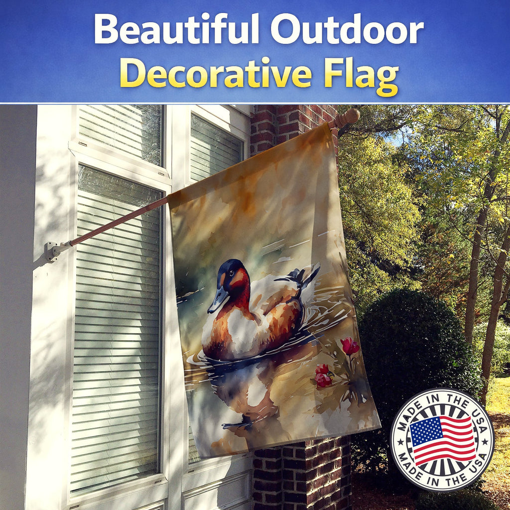 Canvasback Duck Swimming Pond Wildlife House Flag 28x40 Porch Sleeve Pole Decorative Outside Yard Banner Artwork Wall Hanging, Polyester