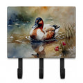 Canvasback Duck Swimming Pond Wildlife Leash or Key Holder Wall Hooks, Coat Rack Wall Mount, for Hanging Keys, Towels, Aprons, Leashes