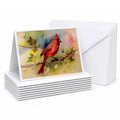 Northern Cardinal on Branch Autumn Greeting Cards Pack of 8 Blank Cards with Envelopes Whimsical A7 Size 5x7