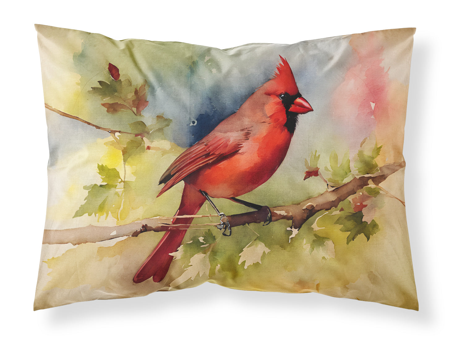 Northern Cardinal on Branch Autumn Standard Pillowcase Lightweight Super Soft Easy Care Decorative Artwork Pillowcase, Standard
