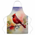 Northern Cardinal Floral Branch Apron Cooking Kitchen Server Baking Crafts Gardening for Adult Women Men, Unisex, Large, Multicolor