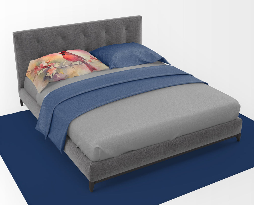 Northern Cardinal on Blossom Branch Standard Pillowcase Lightweight Super Soft Easy Care Decorative Artwork Pillowcase, Standard