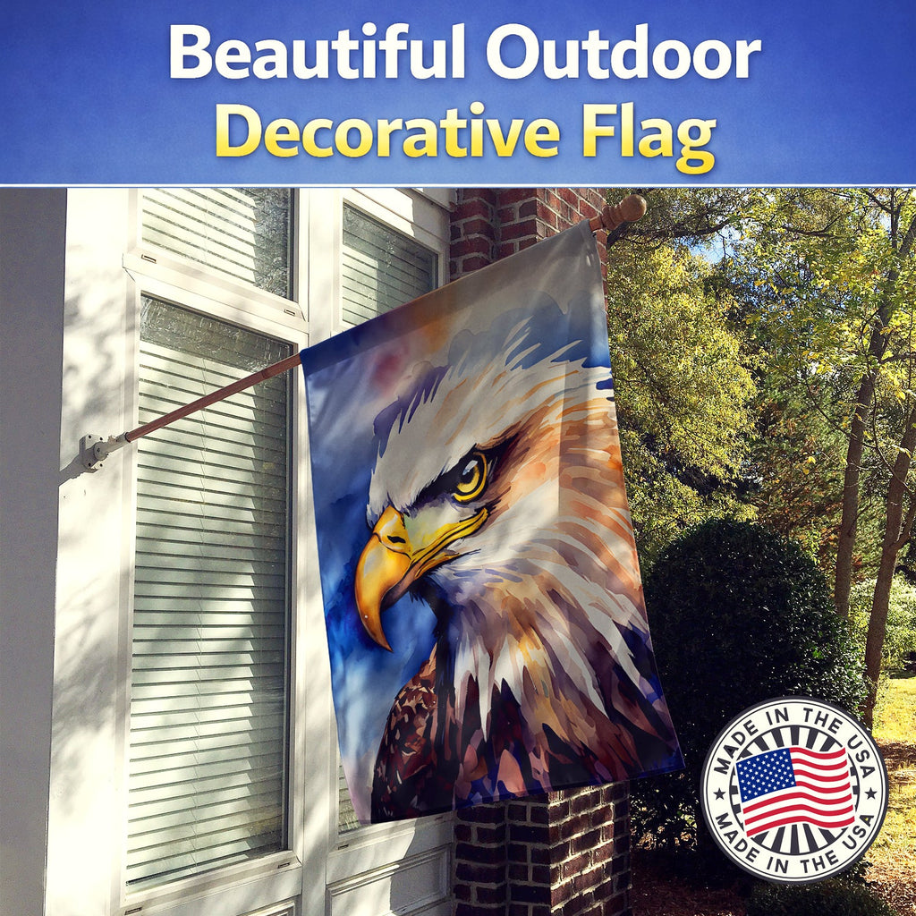 Bald Eagle Portrait Close-Up House Flag 28x40 Porch Sleeve Pole Decorative Outside Yard Banner Artwork Wall Hanging, Polyester