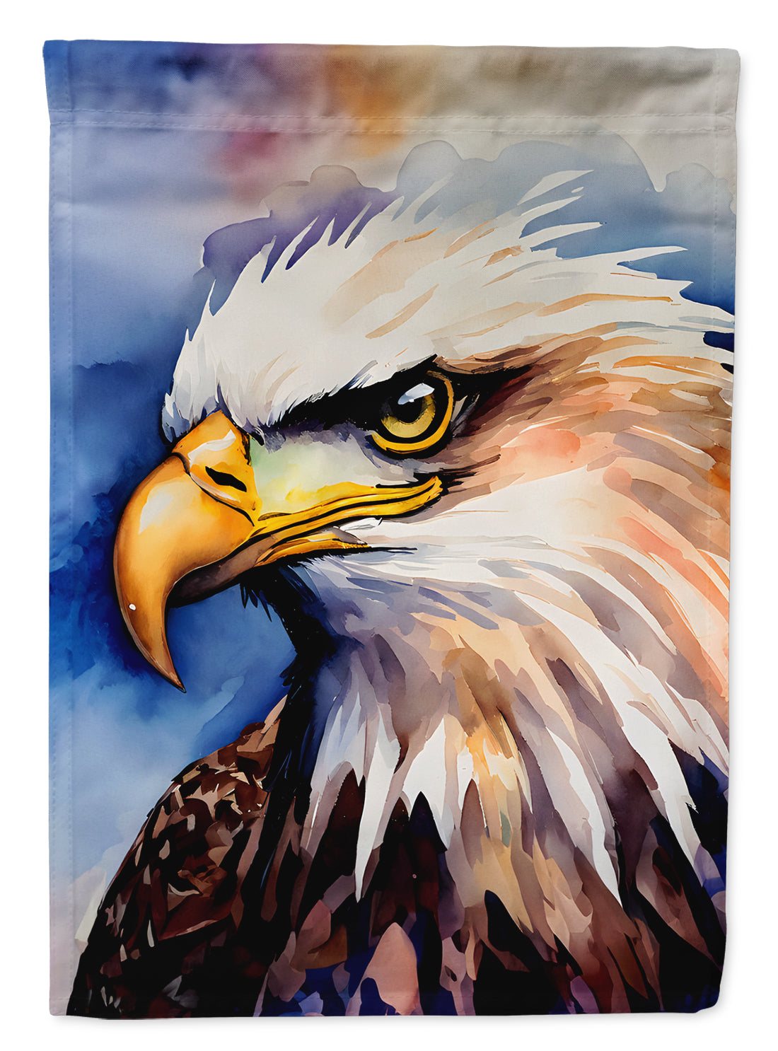 Bald Eagle Portrait Close-Up House Flag 28x40 Porch Sleeve Pole Decorative Outside Yard Banner Artwork Wall Hanging, Polyester