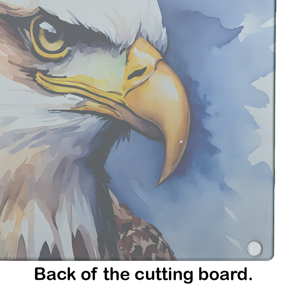 Bald Eagle Portrait Close-Up Cutting Board Tempered Glass Kitchen Cutting Surface, Heat Resistant Chopping, Non-Slip Feet, Food Prep & Serving