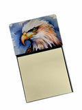 Bald Eagle Portrait Close-Up Watercolor Sticky Note Holder Refillable Dispenser Desk Accessory 3x3 Pad Gift
