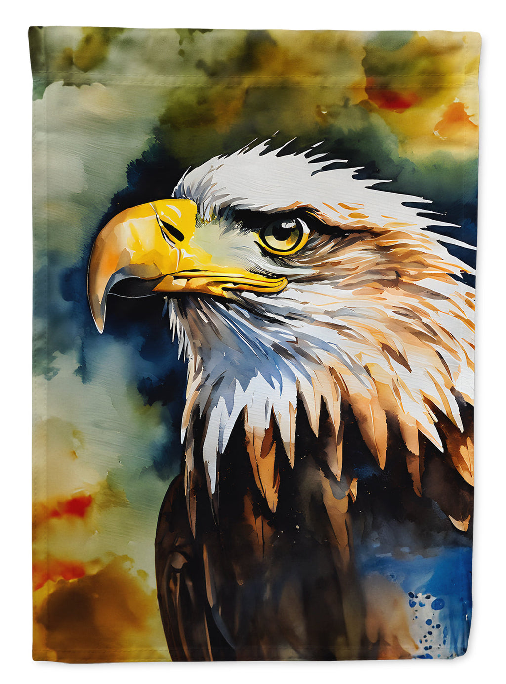 Bald Eagle Portrait Wildlife House Flag 28x40 Porch Sleeve Pole Decorative Outside Yard Banner Artwork Wall Hanging, Polyester