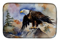 Bald Eagle Perched Rock Wildlife Dish Drying Mat Absorbent Dish Drying Mat Pad for Kitchen Counter Dish Drainer Mat for Countertop, 14 x 21", Multicolor