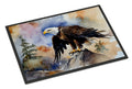 Bald Eagle Perched Rock Wildlife Doormat Indoor Outdoor 18H X 27W Front Door Mat Rugs for Entryway, Non Slip Washable