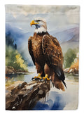 Bald Eagle Mountain Scene House Flag 28x40 Porch Sleeve Pole Decorative Outside Yard Banner Artwork Wall Hanging, Polyester