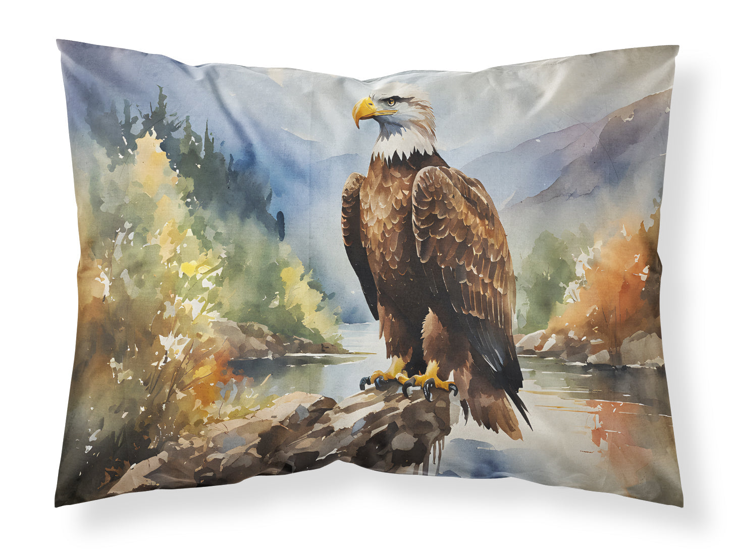 Bald Eagle Mountain Scene Standard Pillowcase Lightweight Super Soft Easy Care Decorative Artwork Pillowcase, Standard