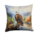Bald Eagle Mountain Scene Decorative Throw Pillow 18x18 Indoor Outdoor Accent Cushion, Fabric Cover with Insert for Sofa, Bed, Porch & Living Room