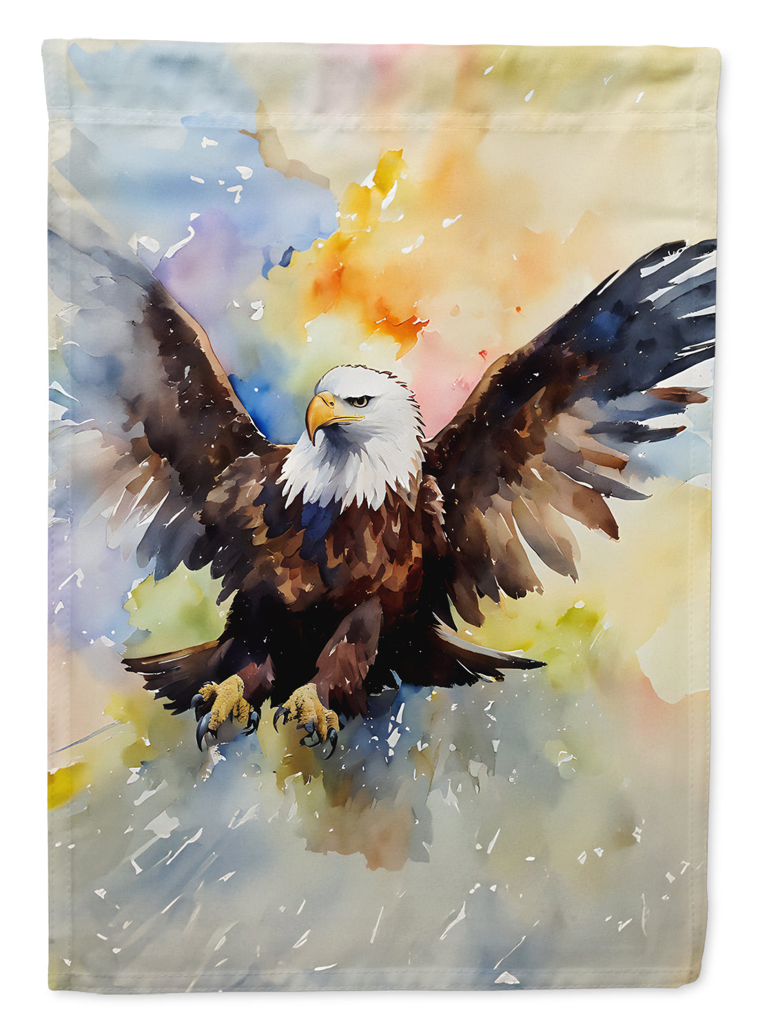 Bald Eagle Flying Wings Spread House Flag 28x40 Porch Sleeve Pole Decorative Outside Yard Banner Artwork Wall Hanging, Polyester