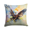 Bald Eagle Flying Wings Spread Decorative Throw Pillow 14x14 Indoor Outdoor Accent Cushion, Fabric Cover with Insert for Sofa, Bed, Porch & Living Room