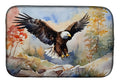 Bald Eagle Landing Wings Spread Dish Drying Mat Absorbent Dish Drying Mat Pad for Kitchen Counter Dish Drainer Mat for Countertop, 14 x 21", Multicolor