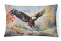 Bald Eagle Landing Wings Spread Decorative Throw Pillow 12x16 Indoor Outdoor Accent Cushion, Fabric Cover with Insert for Sofa, Bed, Porch & Living Room