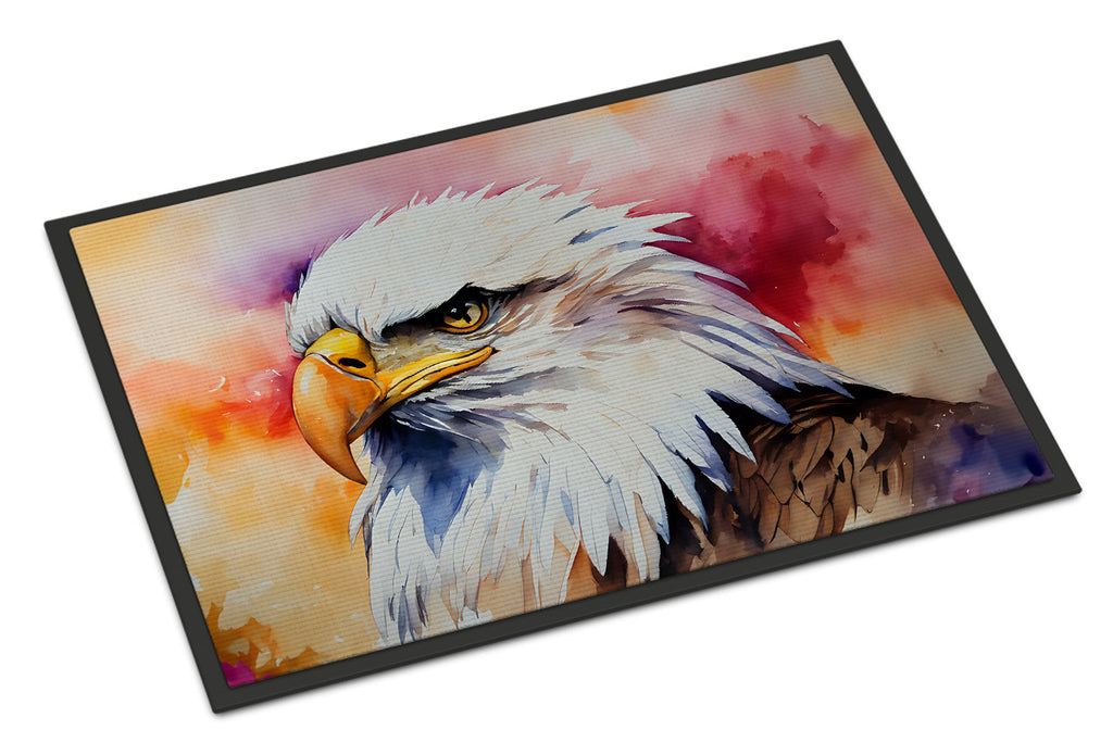 Bald Eagle Portrait Side View Doormat Indoor Outdoor 18H X 27W Front Door Mat Rugs for Entryway, Non Slip Washable