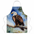 Bald Eagle Perched Tree Branch Apron Cooking Kitchen Server Baking Crafts Gardening for Adult Women Men, Unisex, Large, Multicolor