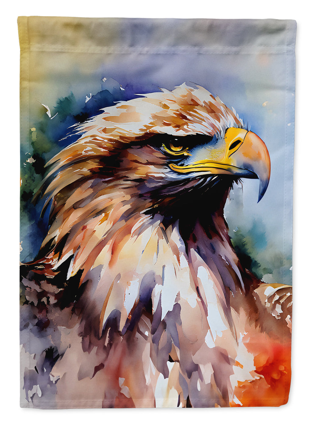 Bald Eagle Portrait Close Detail House Flag 28x40 Porch Sleeve Pole Decorative Outside Yard Banner Artwork Wall Hanging, Polyester