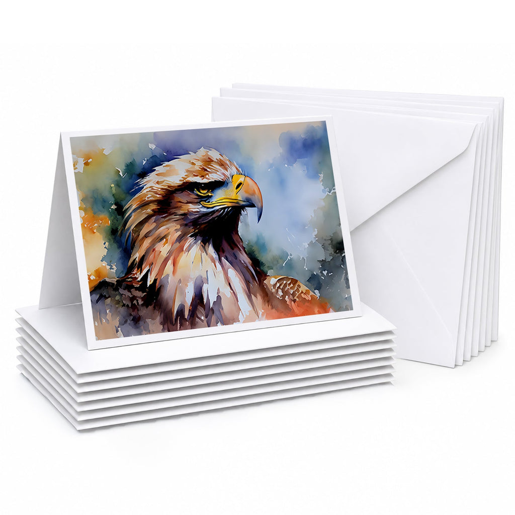 Bald Eagle Portrait Close Detail Greeting Cards Pack of 8 Blank Cards with Envelopes Whimsical A7 Size 5x7
