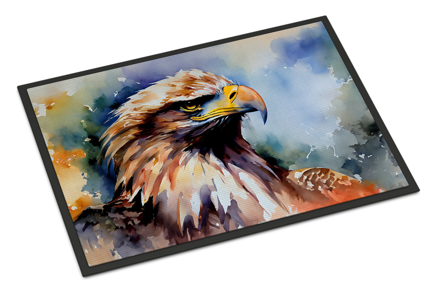 Bald Eagle Portrait Close Detail Doormat Indoor Outdoor 18H X 27W Front Door Mat Rugs for Entryway, Non Slip Washable