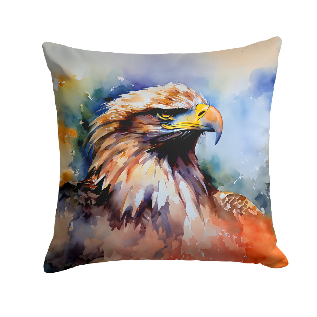 Bald Eagle Portrait Close Detail Decorative Throw Pillow 14x14 Indoor Outdoor Accent Cushion, Fabric Cover with Insert for Sofa, Bed, Porch & Living Room