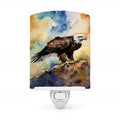 Bald Eagle Perched Rock Wildlife Ceramic Night Light Compact, UL-Certified, Ideal for Bedroom, Bathroom, Nursery, Hallway, Kitchen, 6x4x3, Multicolor