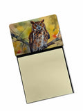 Eastern Screech Owl Wildlife Portrait Watercolor Sticky Note Holder Refillable Dispenser Desk Accessory 3x3 Pad Gift