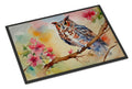 Eastern Screech Owl with Blossoms Doormat Indoor Outdoor 24H X 36W Front Door Mat Rugs for Entryway, Non Slip Washable Low Pile,