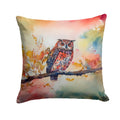 Elf Owl on Blossom Branch Decorative Throw Pillow 14x14 Indoor Outdoor Accent Cushion, Fabric Cover with Insert for Sofa, Bed, Porch & Living Room