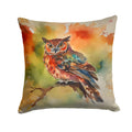 Elf Owl Perched Branch Decorative Throw Pillow 18x18 Indoor Outdoor Accent Cushion, Fabric Cover with Insert for Sofa, Bed, Porch & Living Room