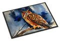 Eurasian Eagle Owl Perched Branch Doormat Indoor Outdoor 18H X 27W Front Door Mat Rugs for Entryway, Non Slip Washable