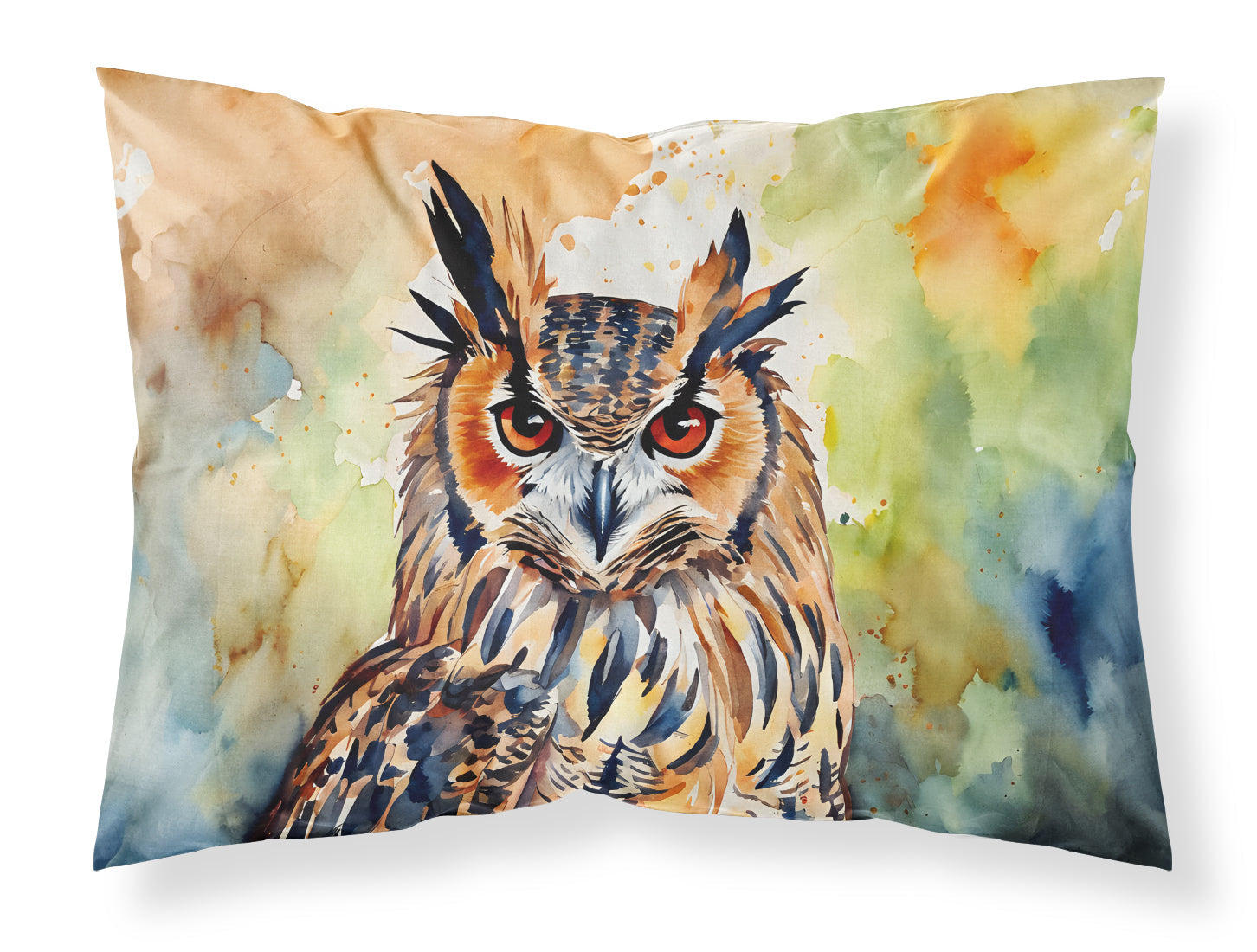 Eurasian Eagle Owl Close-Up Portrait Standard Pillowcase Lightweight Super Soft Easy Care Decorative Artwork Pillowcase, Standard