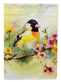 American Goldfinch on Blossom Branch House Flag 28x40 Porch Sleeve Pole Decorative Outside Yard Banner Artwork Wall Hanging, Polyester