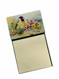 American Goldfinch on Blossom Branch Watercolor Sticky Note Holder Refillable Dispenser Desk Accessory 3x3 Pad Gift