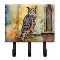 Great Horned Owl on Stone Arch Leash or Key Holder Wall Hooks, Coat Rack Wall Mount, for Hanging Keys, Towels, Aprons, Leashes