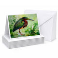 Green Heron Standing Marsh Greeting Cards Pack of 8 Blank Cards with Envelopes Whimsical A7 Size 5x7