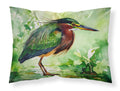 Green Heron Standing Marsh Standard Pillowcase Lightweight Super Soft Easy Care Decorative Artwork Pillowcase, Standard