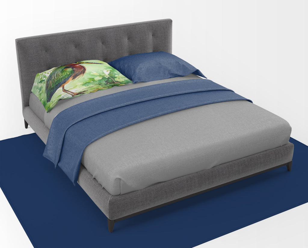 Green Heron Standing Marsh Standard Pillowcase Lightweight Super Soft Easy Care Decorative Artwork Pillowcase, Standard