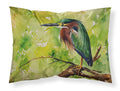 Green Heron Perched Branch Standard Pillowcase Lightweight Super Soft Easy Care Decorative Artwork Pillowcase, Standard